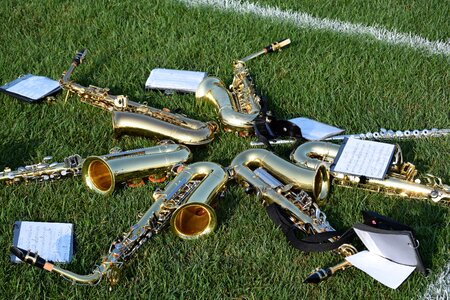 Band saxophone arranged photo