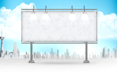 large billboard and sky in background. Business concept