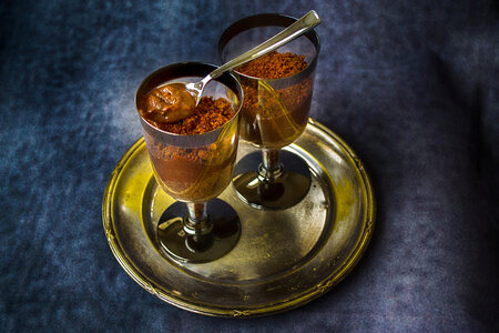 Chocolate Dessert in Glasses photo