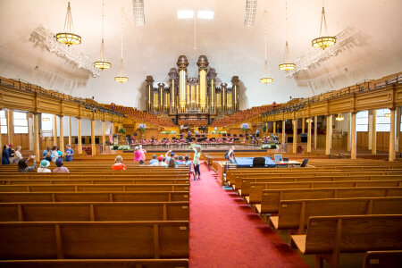 Mormon Tabernacle building at Temple Square, Salt Lake Utah photo