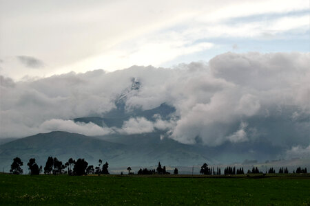 Clouds covering the mountains photo