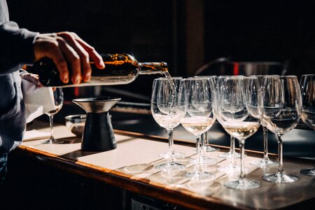 Pouring Wine Glasses photo