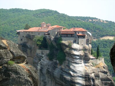 Monastery rocks greece photo