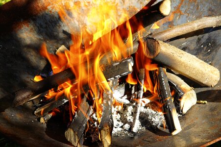 Flame burn grill photo