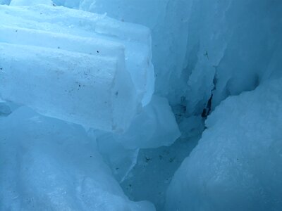 Cave cold stalactites photo