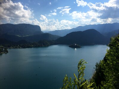 Lake Bled with Bled island, Slovenia photo