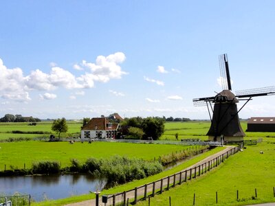 Traditional Dutch windmills photo