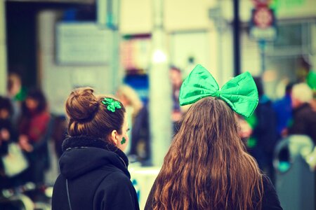 Girls Dressed For Paddys Day photo