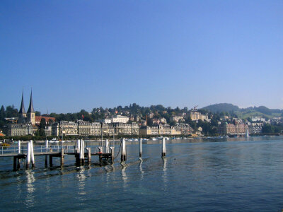 View across Lake Lucrene in France