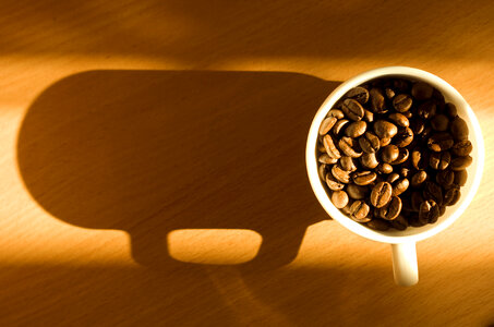 Cup with coffee beans - Shadow photo