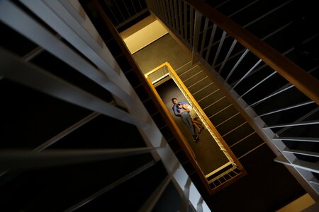 Shadow inside staircase photo