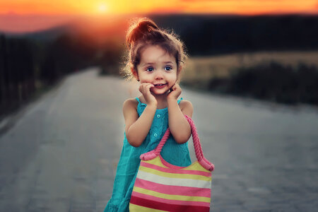 Child at Sunset photo