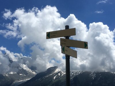 Mountain trail Sign Mont Blanc photo