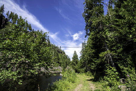 Landscape of the Eagle Canyon Floor with Bridge in the Distance in Ontario