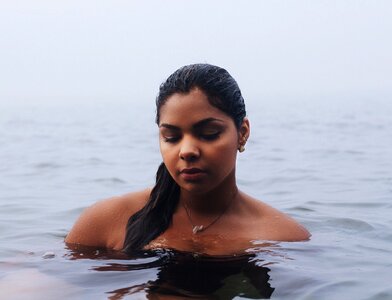 Female girl sea