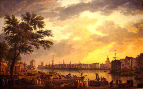 La Rochelle harbour in 1762 in France photo