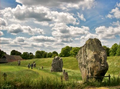 rehistoric Standing Stones at Avebury in Wiltshire England photo