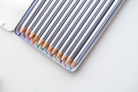 Colored Pencils in Box photo