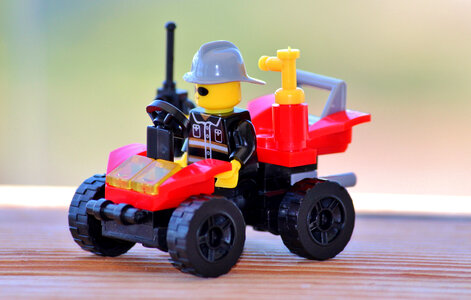 Lego Man in lego Car photo