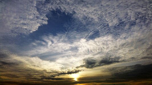 Sunlight clouds horizon photo