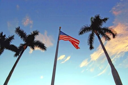 Flagstaff flagpole sunset photo