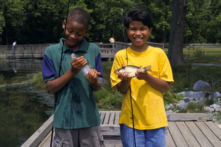 Boys fish show photo