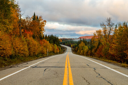 Empty Autumn Mountain Road photo