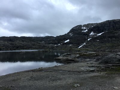 The trail to Troll's Tongue rock in Hordaland county Norway photo