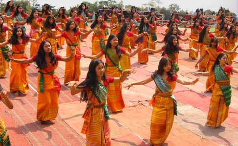 Girls dancing ceremonial photo