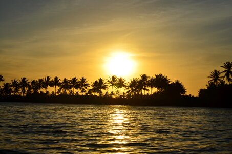 Tropical sunset sea photo