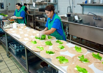 Chef in restaurant kitchen photo