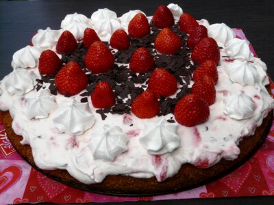 Strawberry cake cream sweet photo