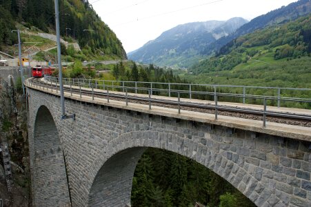 Railway bridge in Surselva Switzerland photo
