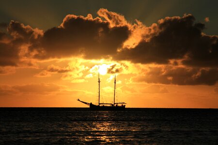 Sunset ocean horizon
