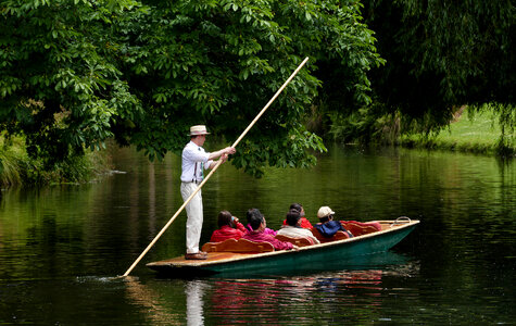 People Punting on the Avon river Christchurch photo