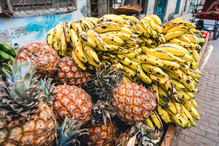 Cuban bananas and pineapples photo
