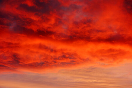 Red Sky with Clouds at Sunset photo
