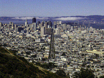 Cityscape of San Francisco from Twin Peaks in California photo