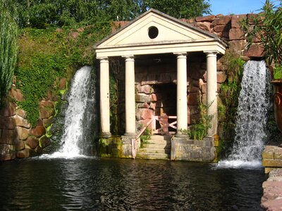 Lake waterfall landscape