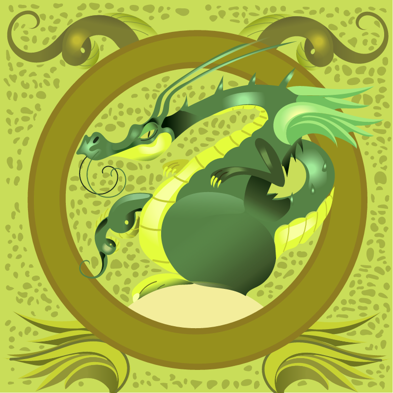 Green oriental dragon