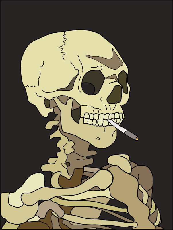 Head of a Skeleton with a Burning Cigarette by Vincent van Gogh 