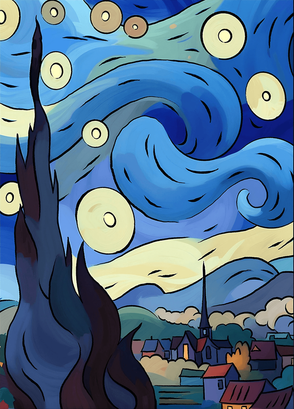 Starry night by Vincent van Gogh