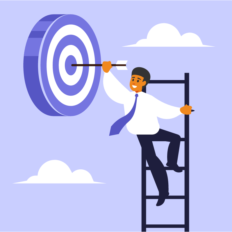 Businessman Retrieving Arrow from Target
