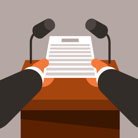 Businessman Speaking and Presenting Ideas to Audience