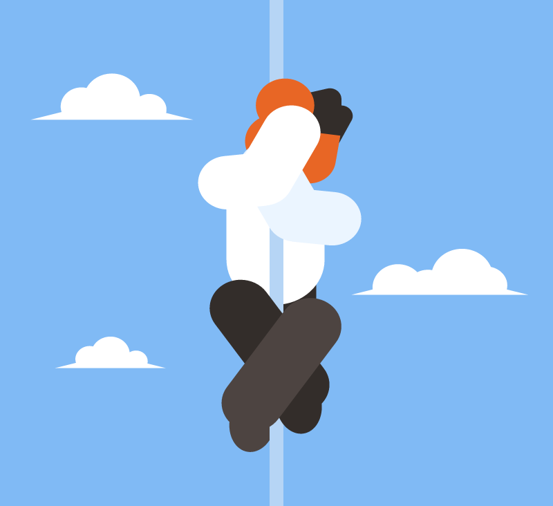 Businessman Suspended on Tightrope Challenge