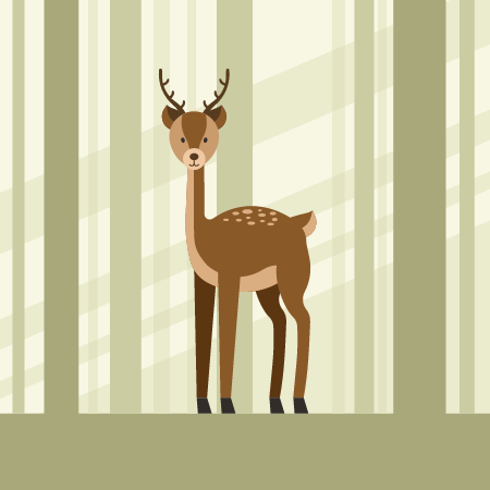 Deer in Forest Illustration