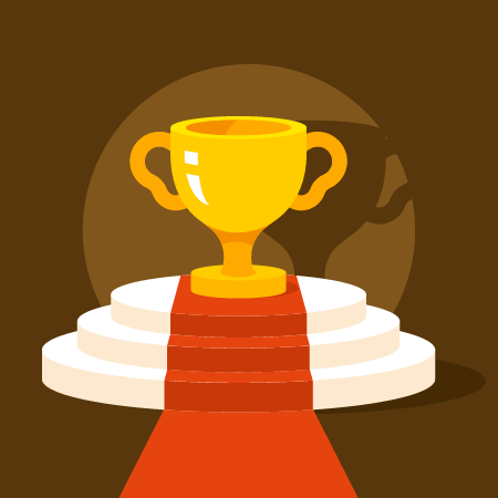 Golden Trophy on Pedestal