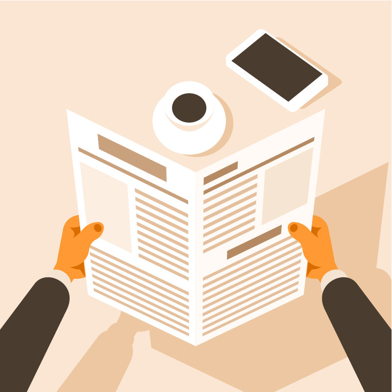Hands Holding Daily Newspaper for Reading