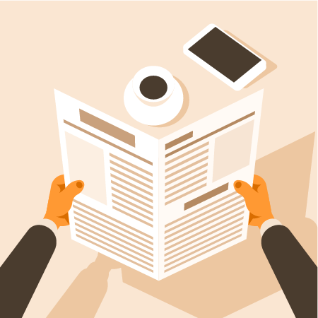 Hands Holding Daily Newspaper for Reading
