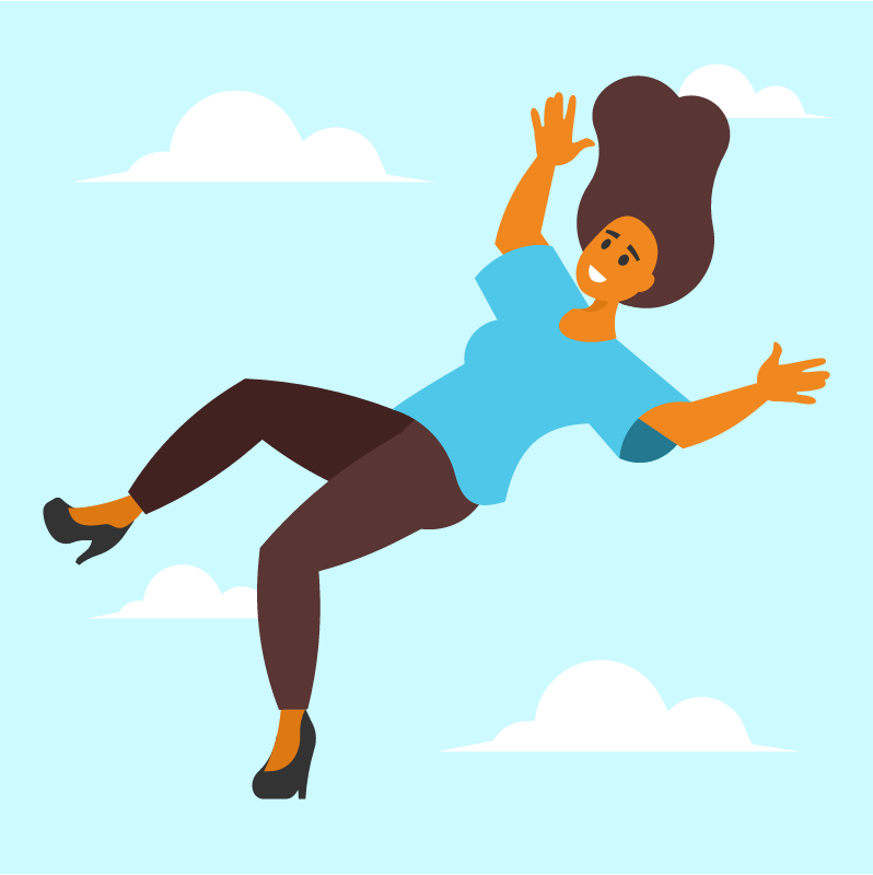Falling Woman in Dramatic Pose